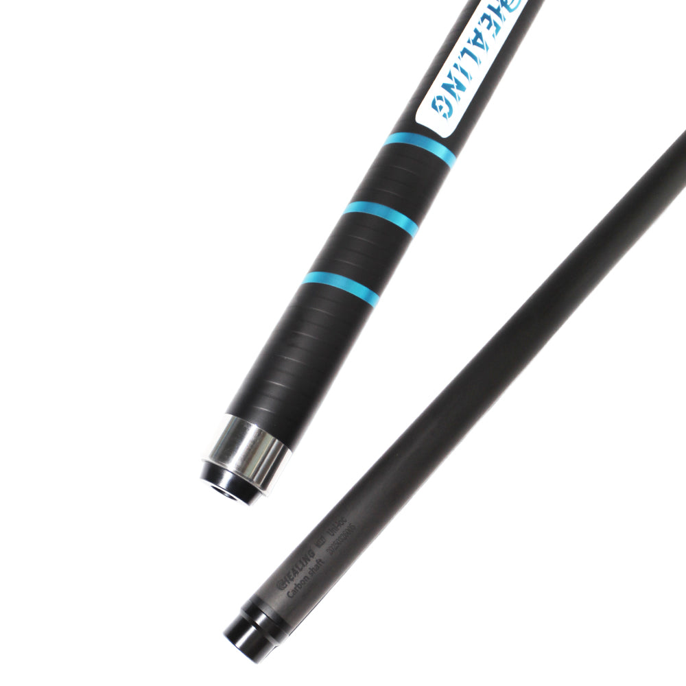 Break-Queue aus Kohlefaser mit rutschfestem Griffband, Uniloc-System (12,9 mm) und Juma-Ferrule