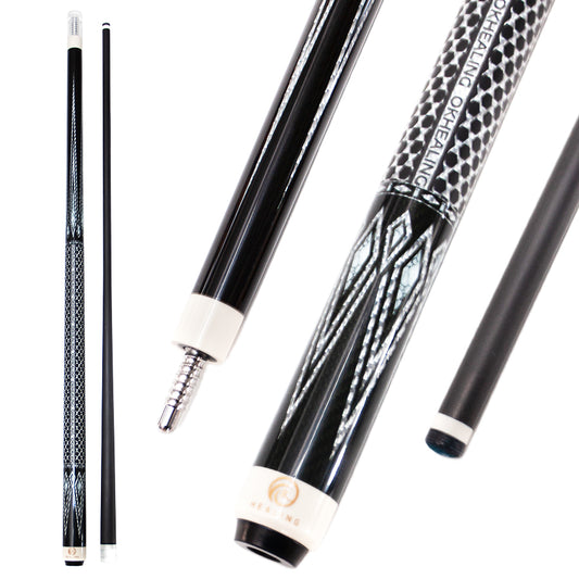 Schwarzer Billardqueue aus Kohlefaser, radial, 12,5 mm, mit XTC-Ferrule