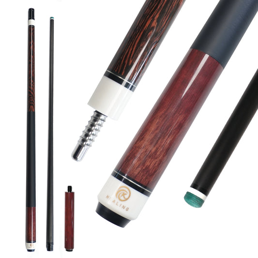 Carbon Fiber Pool Cue with 180mm Extension - 12.4mm Radial and Wood Grain Design