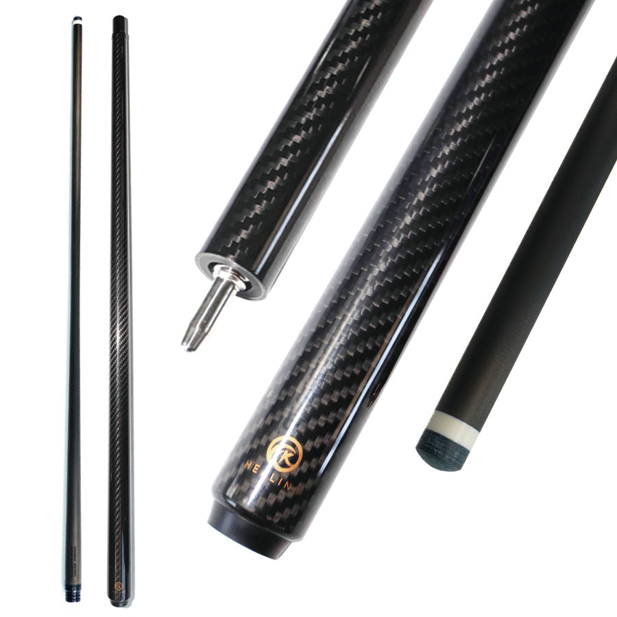 Black Carbon Fiber Pool Cue - 12.9mm Uniloc or Radial