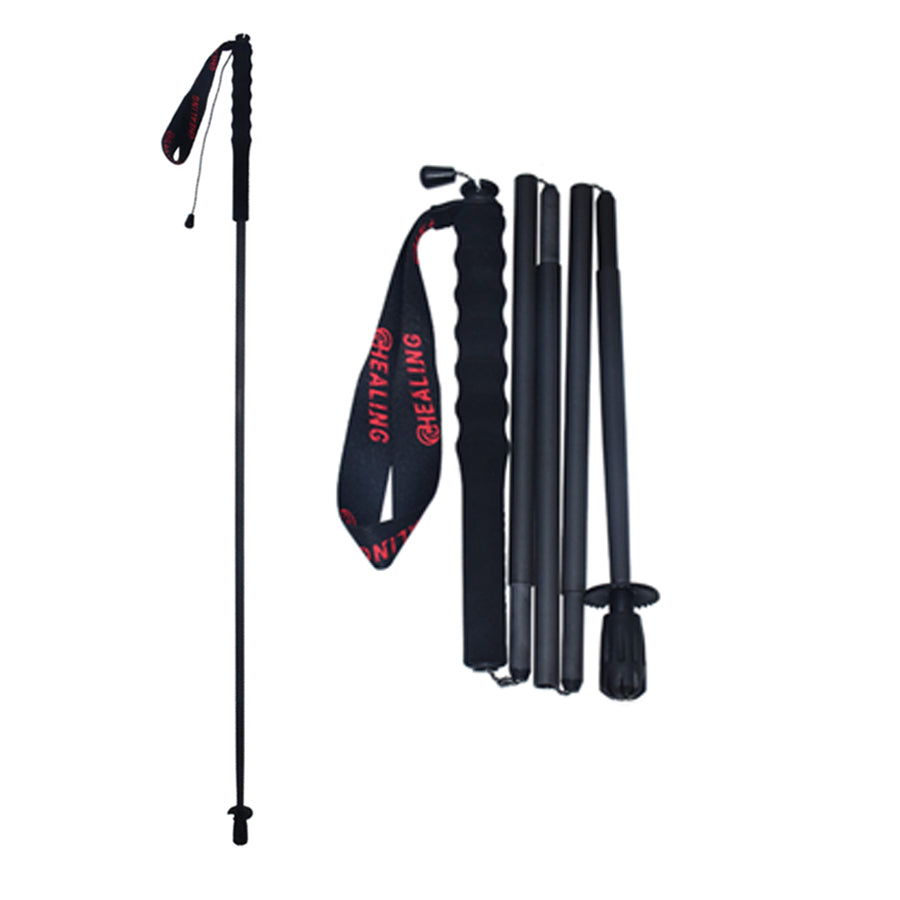 OKHEALING Carbon Fiber Trekking Poles Black - Folding and Ultralight