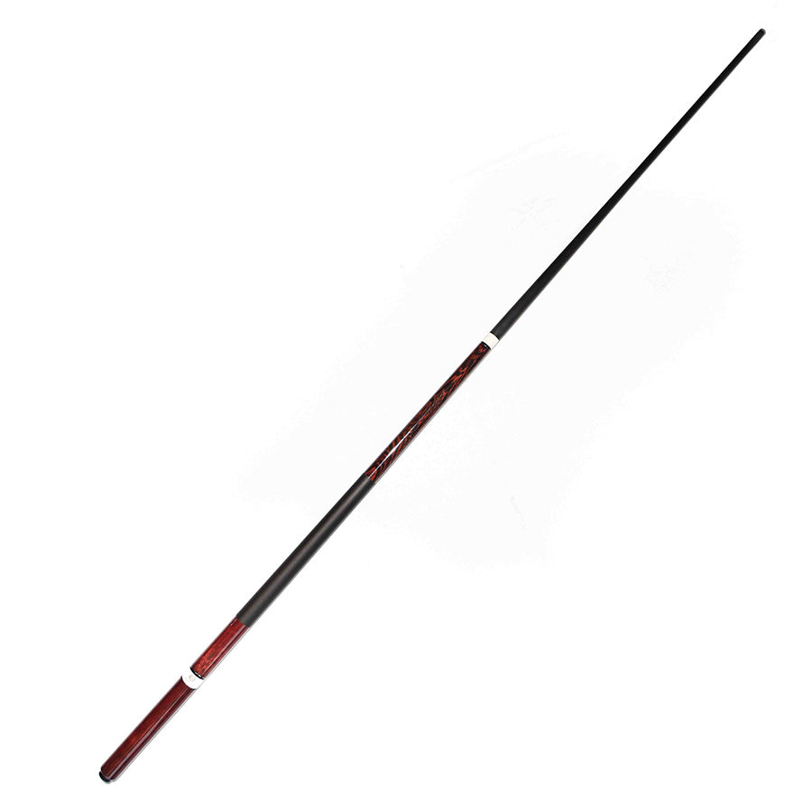 Carbon Fiber Pool Cue with 180mm Extension - Radial 12.4mm and Wood Grain Design