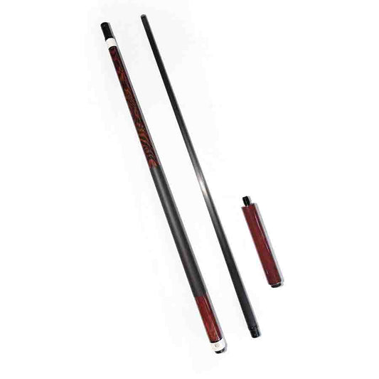 OKHEALING Carbon Pool Cue with Wood Grain Design and 12.4mm Pigskin Tip