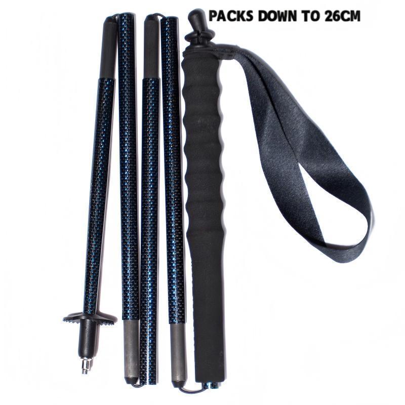 120g Carbon Hiking Poles – Foldable & Ultralight (Silver Blue)