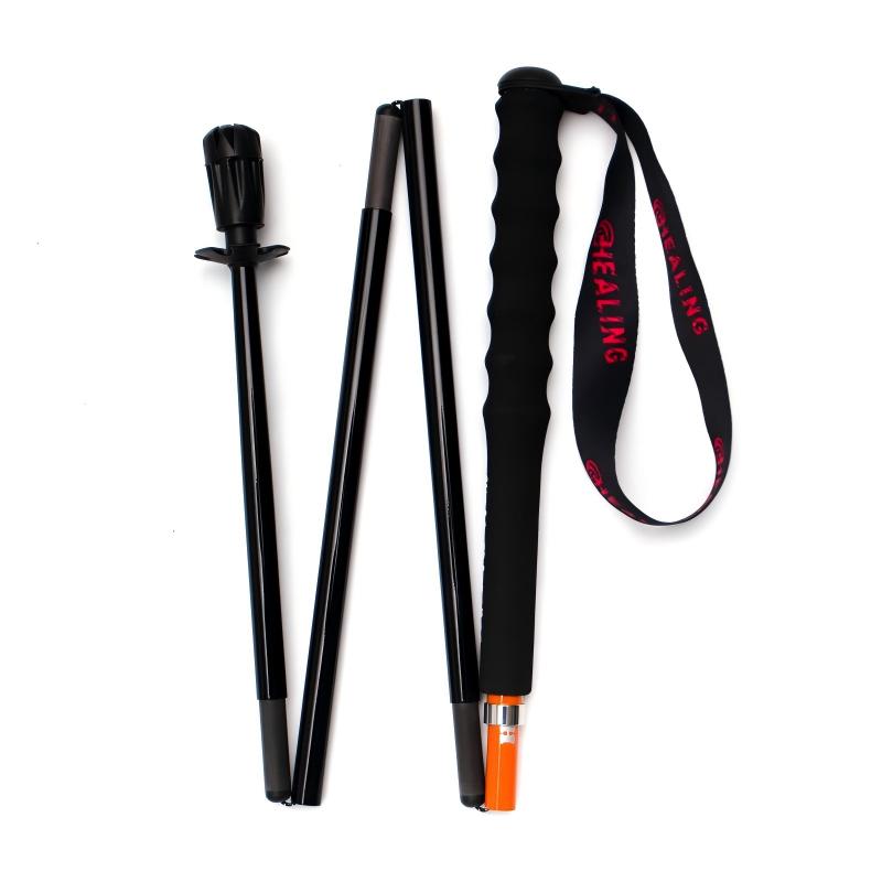 Carbon Hiking Poles – Ergonomic Grip & Foldable (Black Orange)
