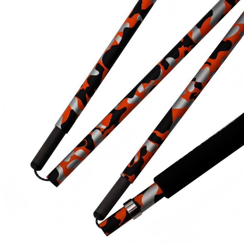 Carbon Trekking Poles – Orange Camouflage & Lightweight