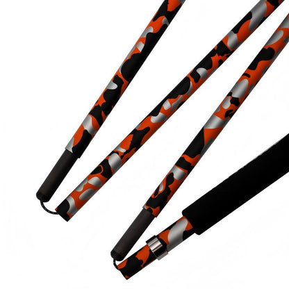 Carbon Trekking Poles – Orange Camouflage & Lightweight
