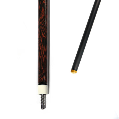 Carbon Fiber Pool Cue with 180mm Extension - Radial 12.4mm and Wood Grain Design