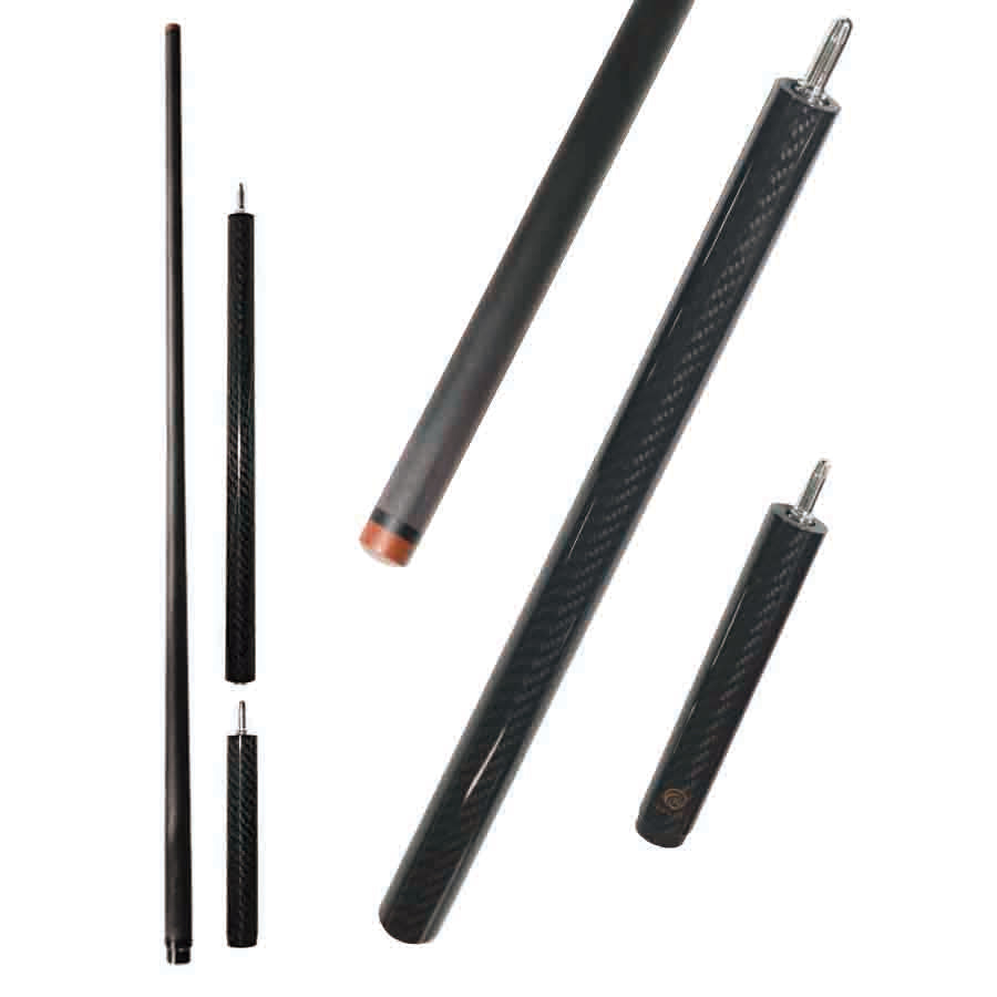 OKHEALING Carbon Jump Cue - Uniloc Joint 13.8mm Tip and Black 3K Twill Surface