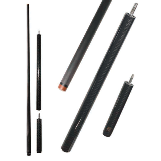 OKHEALING Carbon Jump Cue - Uniloc Joint 13.8mm Tip and Black 3K Twill Surface