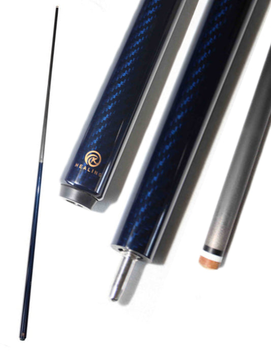 OKHEALING Carbon Pool Cue with Uniloc Joint 12.4mm Tip and 3K Twill Surface