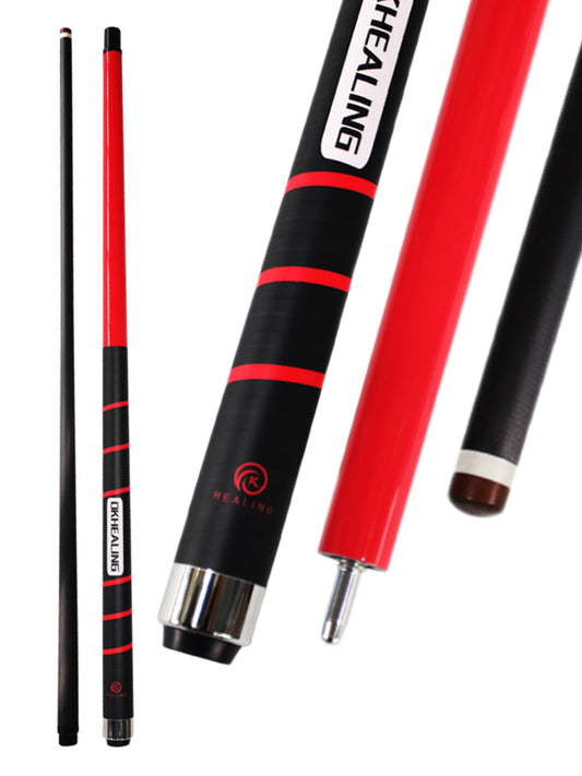 OKHEALING Carbon Red Break Cue with Juma Ferrule and Non-slip Wrap