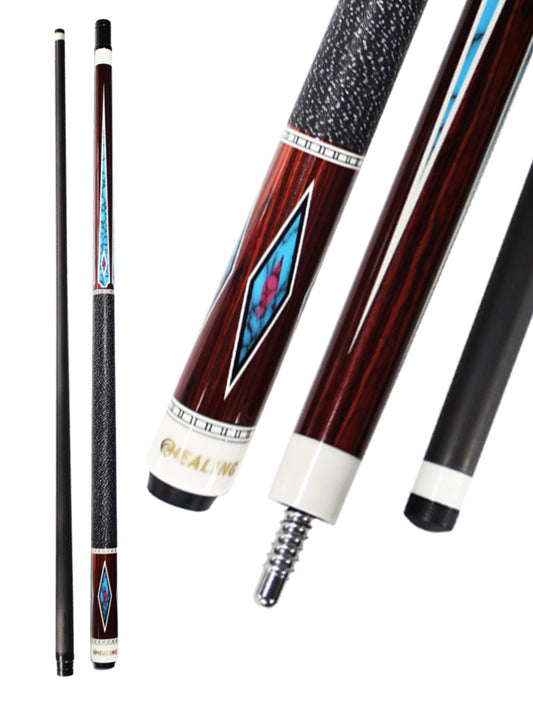 OKHEALING Radial Pool Cue with Carbon Shaft Hi-tech Wood Butt and 12.4mm Tip