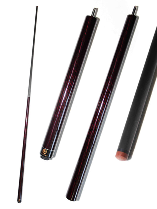 OKHEALING 3-piece Carbon Uniloc Break/Jump Cue with 3K Twill Red Surface and 12.9mm Tip