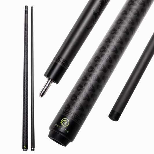 Schwarzes Break-Cue aus Kohlefaser, radial – 12,9 mm