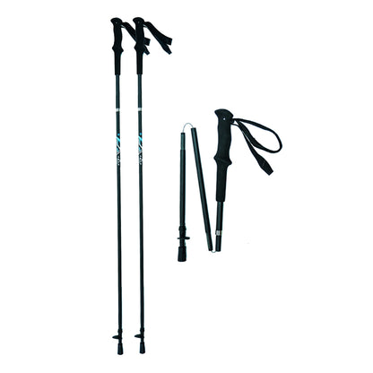 Carbon Fiber Trekking Poles Black - Folding and Ultralight
