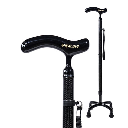 Adjustable Carbon Walking Quad Cane - Ultralight