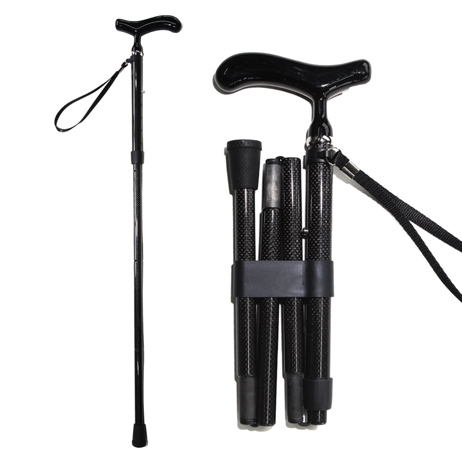 Folding Carbon Fiber Walking Cane - Adjustable and Ultralight