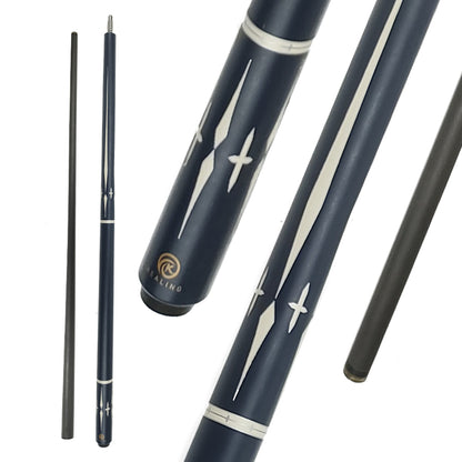 OKHEALING Carbon Pool Cue - Radial Joint 12.4mm Pigskin Tip Blue
