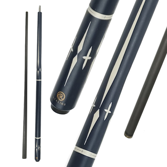 OKHEALING Carbon Pool Cue - Radial Joint 12.4mm Pigskin Tip Blue