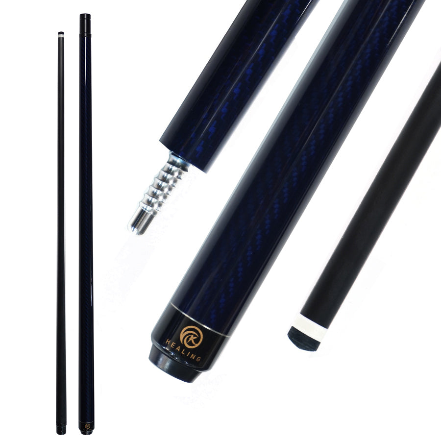 Blue Carbon Fiber Pool Cue Radial - 11.8mm LD 3K Twill