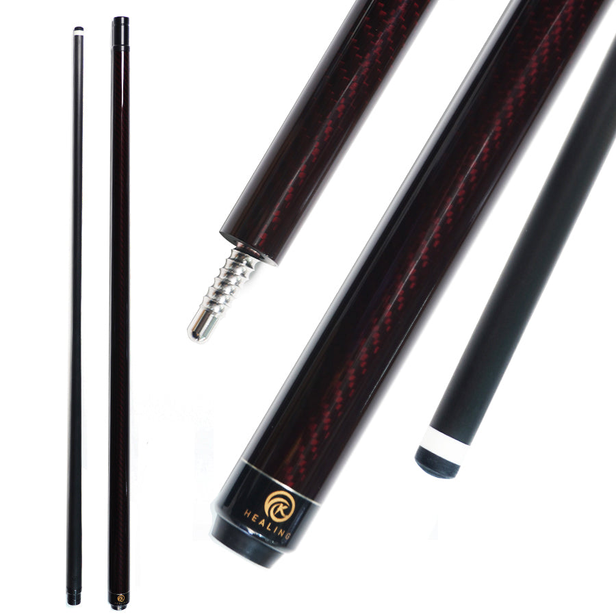 Red Carbon Fiber Pool Cue Radial - 11.8mm LD 3K Twill