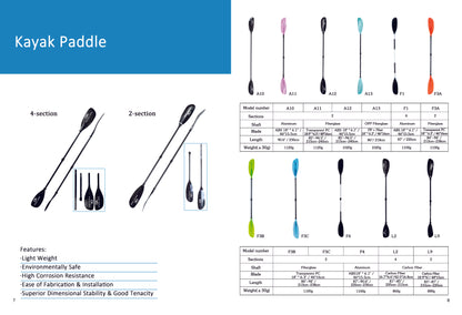 OEM Many kinds of Kayak paddle from professional manufacter