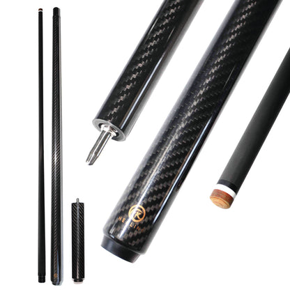 Carbon Fiber Pool Cue - 12.4mm Uniloc and Black 3K Twill UD Surface