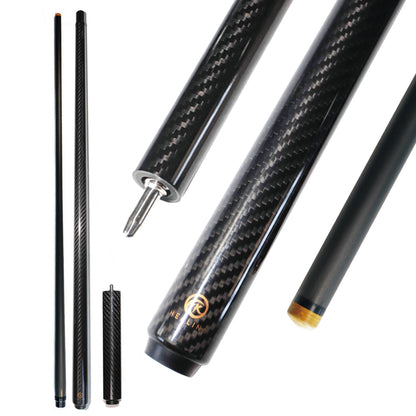 Carbon Fiber Pool Cue - 12.4mm Uniloc and Black 3K Twill UD Surface
