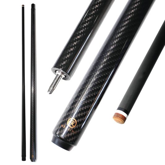 Carbon Pool Cue - Uniloc 12.4mm and Black 3K Twill UD Surface