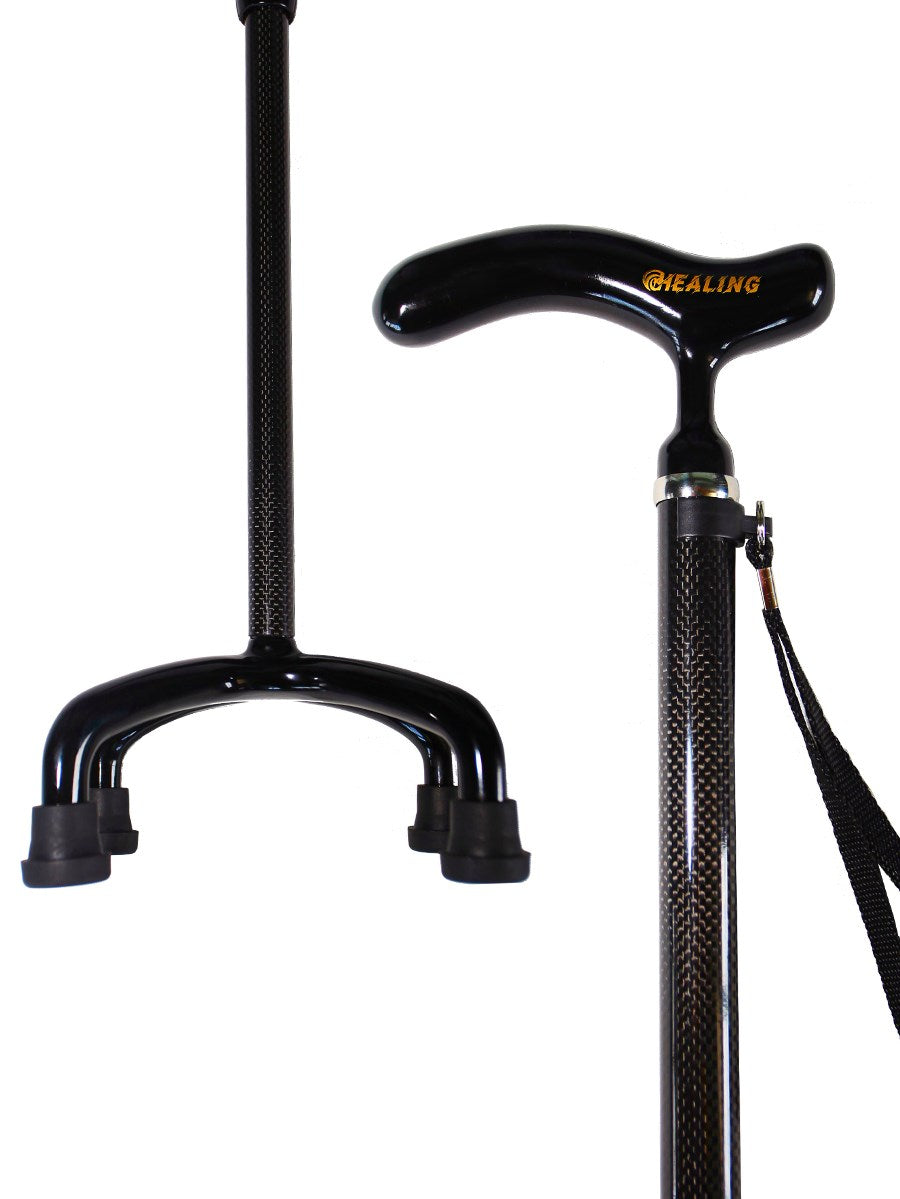 okhealing 2piece 3k carbon fiber walking cane with stable feet to keep safe