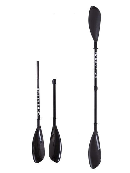 okhealing 2 piece full carbon kayak wing paddle with adjustable length and spoon blade shape