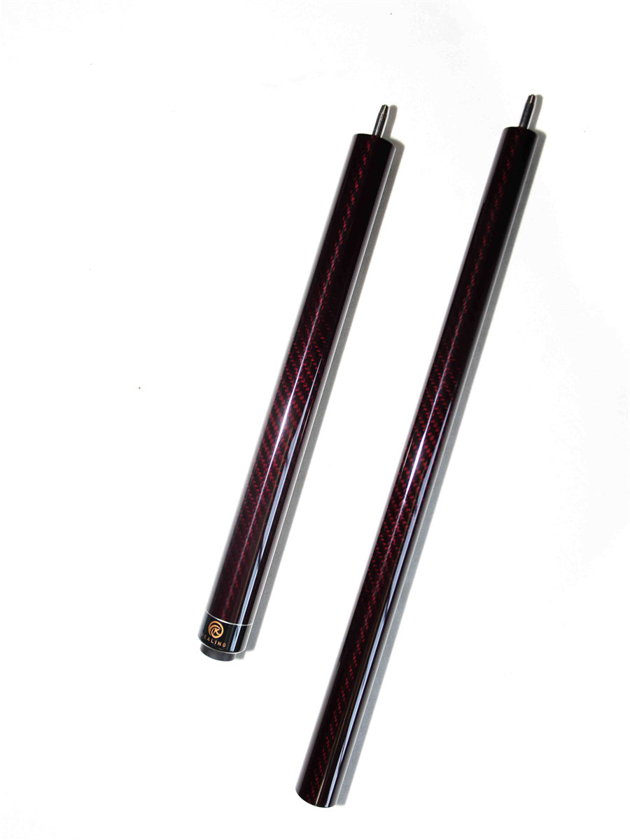 okhealing 3piece break jump cue with 3k twill red carbon butt and 12.9mm shaft tip