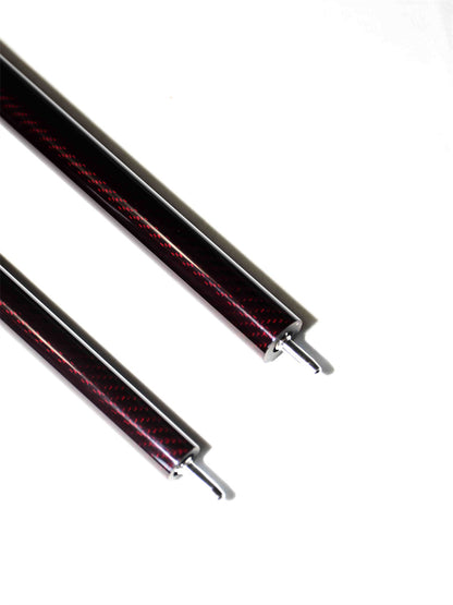 okhealing 3piece break jump cue with 3k twill red carbon butt and 12.9mm shaft tip