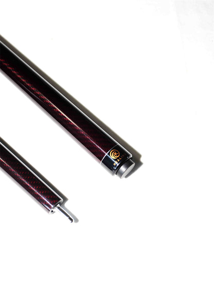 okhealing 3piece break jump cue with 3k twill red carbon butt and 12.9mm shaft tip