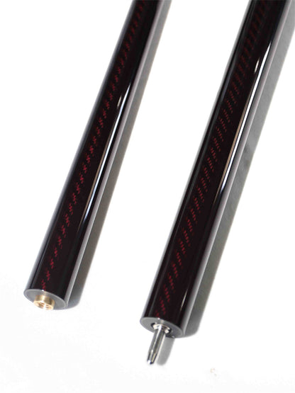 okhealing 3piece break jump cue with 3k twill red carbon butt and 12.9mm shaft tip