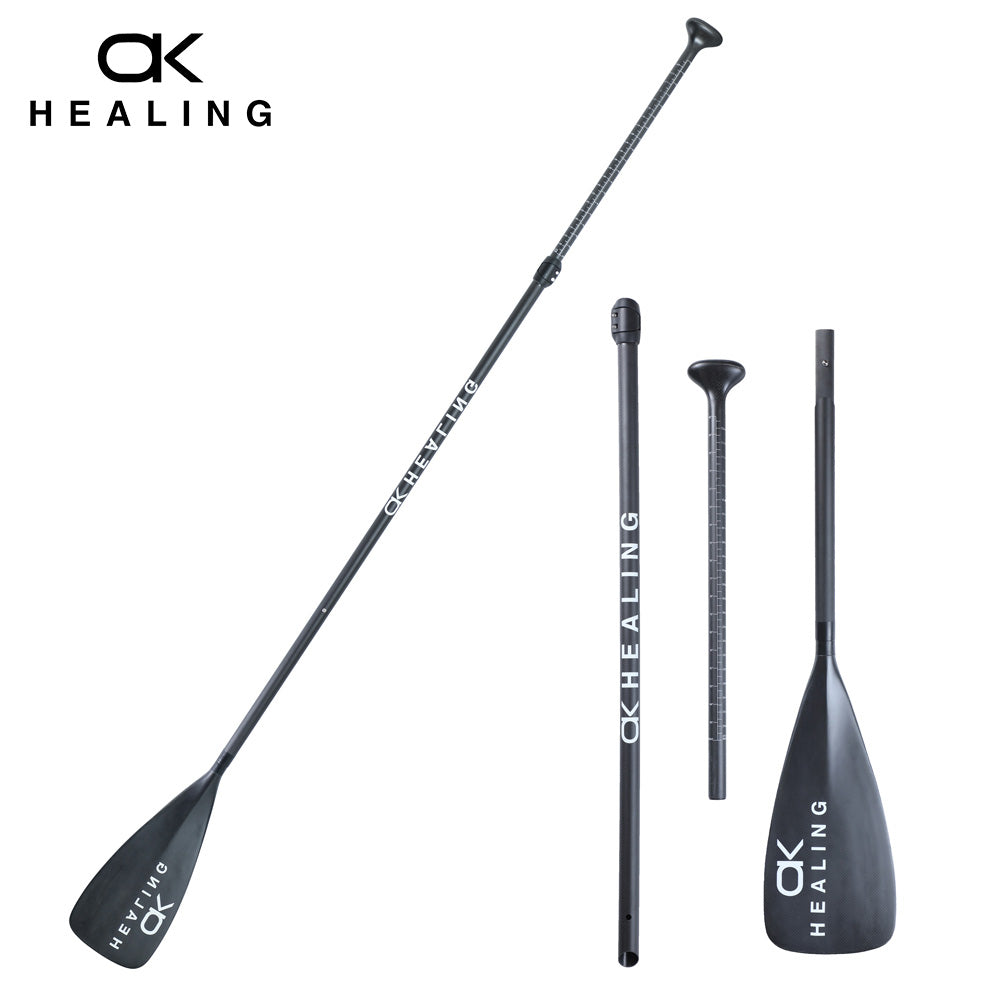 OKHEALING 3-Piece Carbon Fiber SUP Paddle - Adjustable and Detachable