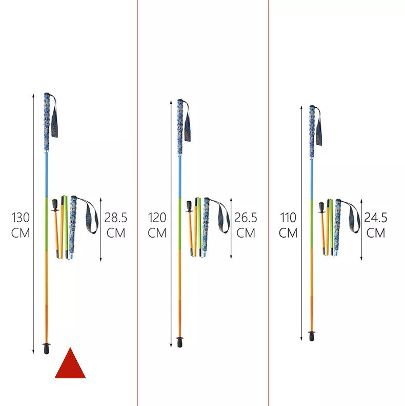 OKHEALING Carbon Fiber Trekking Poles with Ultra Light Folding Shaft and Colorful Surface For Hiking