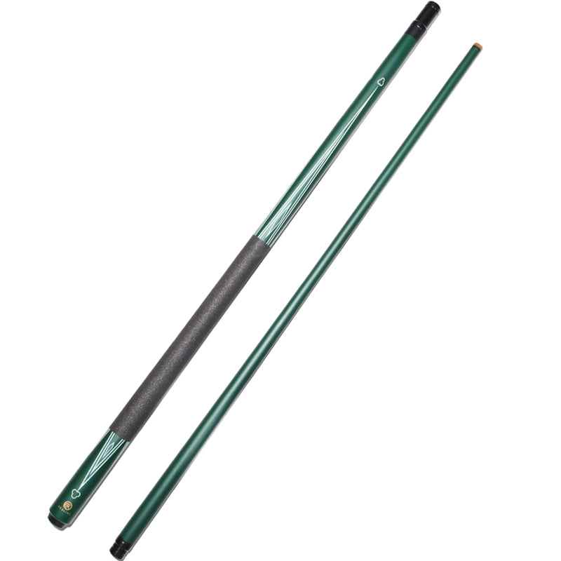 okhealing 1/2 fiberglass break cue with green paint on shaft and butt