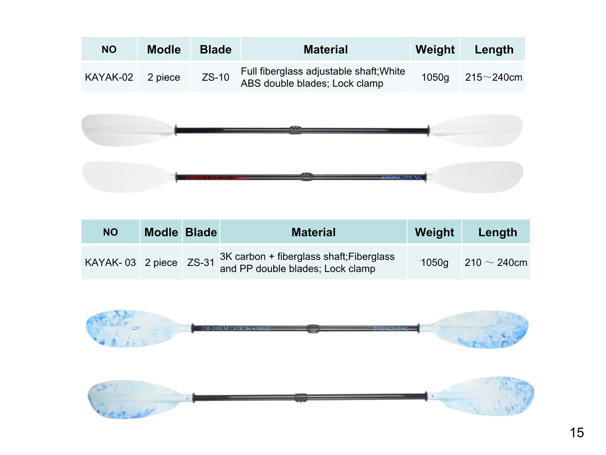 OEM Many kinds of Kayak paddle from professional manufacter