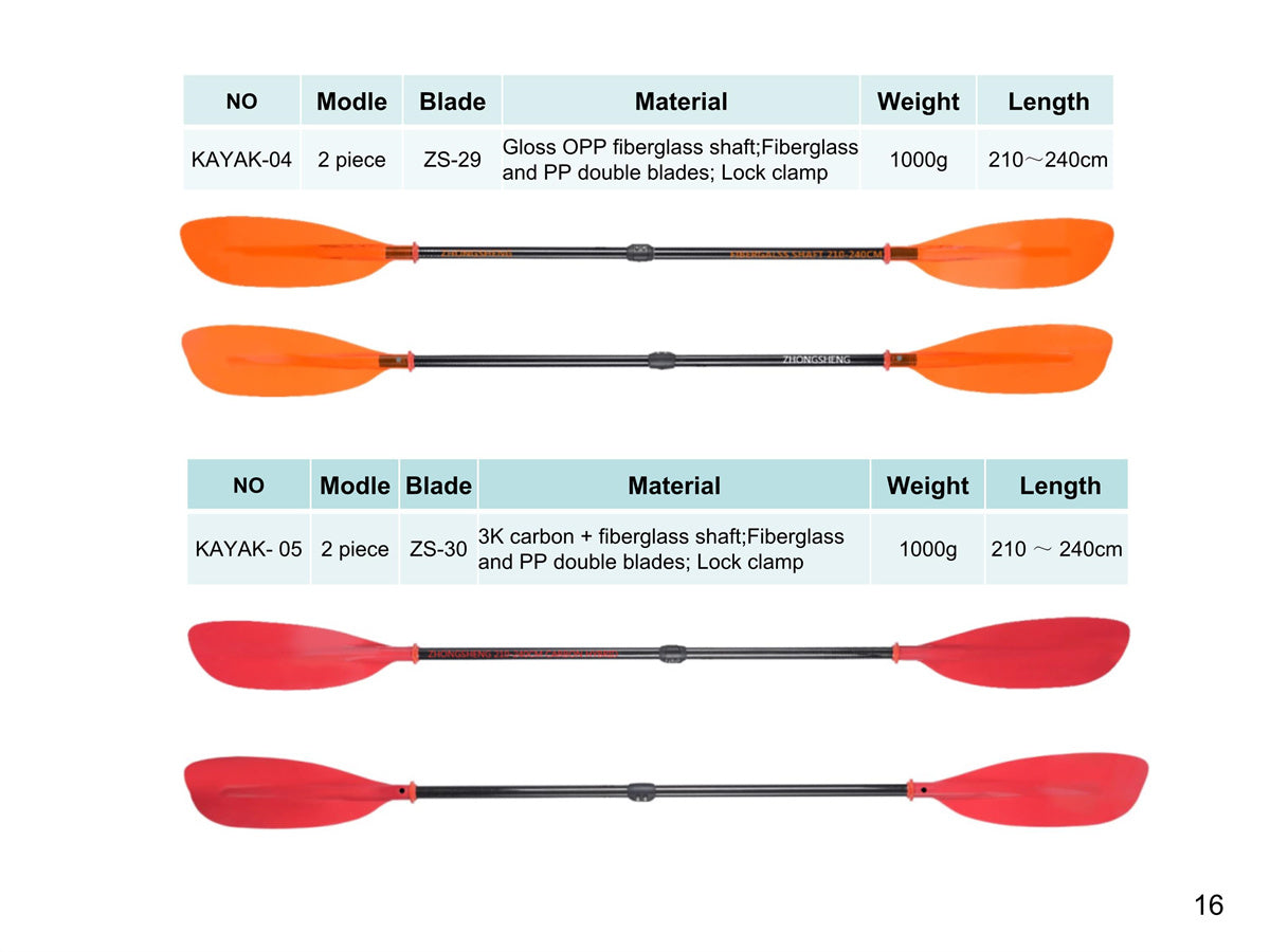 OEM Many kinds of Kayak paddle from professional manufacter