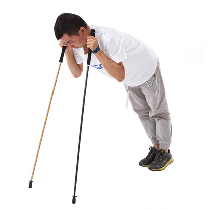 OKHEALING Carbon Trekking Poles Black - Folding and Ultralight