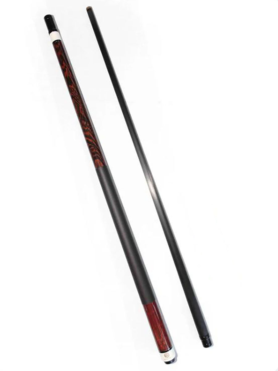 OKHEALING Carbon Play Cue with Wood Grain Design and 12.4mm Pigskin Tip