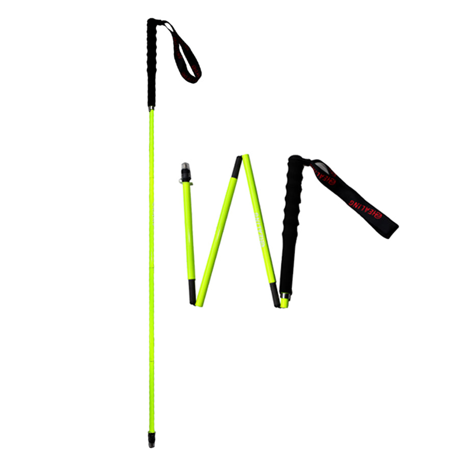 Carbon Fiber Trekking Poles - Folding Ultralight and Yellow Color